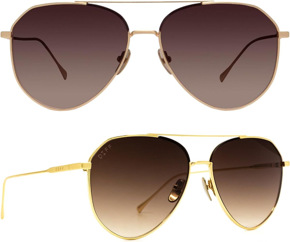 DIFF Dash Designer Oversized Aviator Sunglasses for Women UV400 Protection | Amazon (US)
