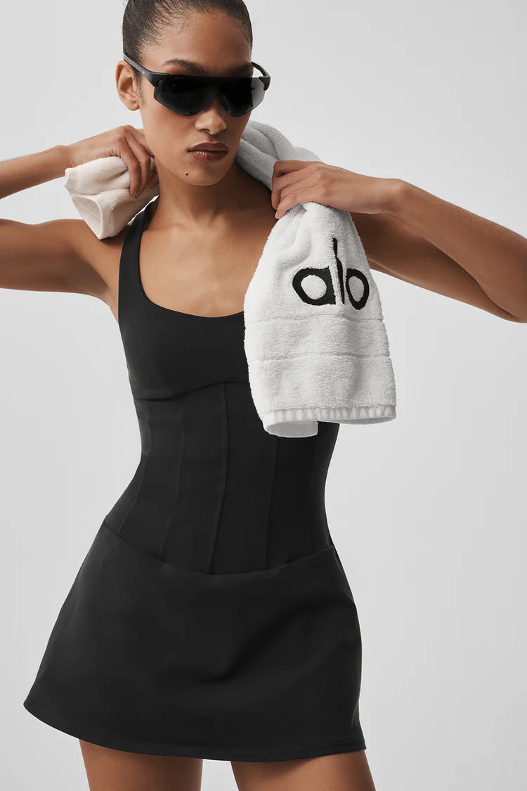 Airbrush Sparks Fly Corset Tennis Dress - Black | Alo Yoga