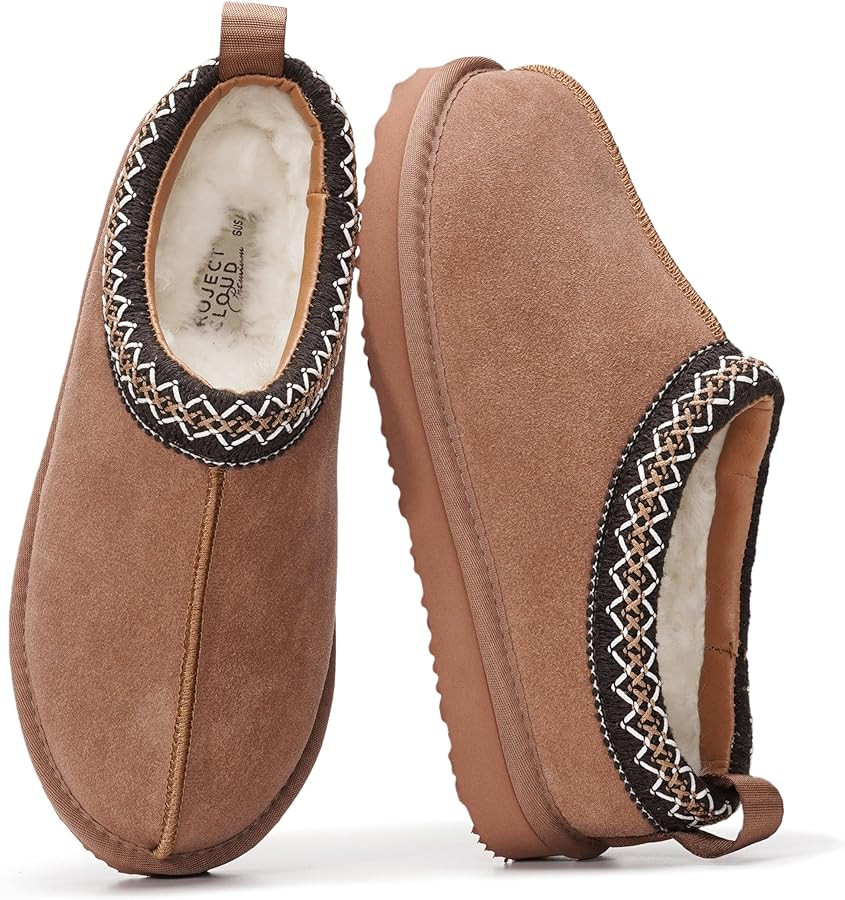 Project Cloud Genuine Suede Slippers for Women with Genuine Australian Shearling Fur Lining Women... | Amazon (US)