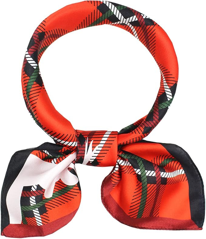 ANDANTINO 100% Mulberry Silk Scarf -21” Lightweight Square Neckerchief – Breathable Digital P... | Amazon (US)