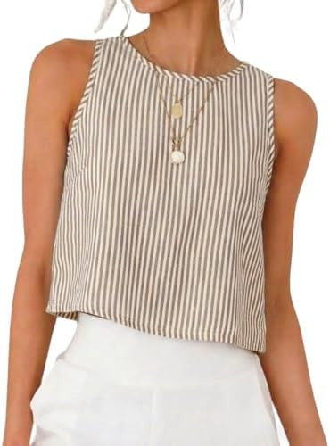IDEALSANXUN Womens Gingham Crop Tank Tops 2026 Spring Summer Sleeveless Vest Top | Amazon (US)