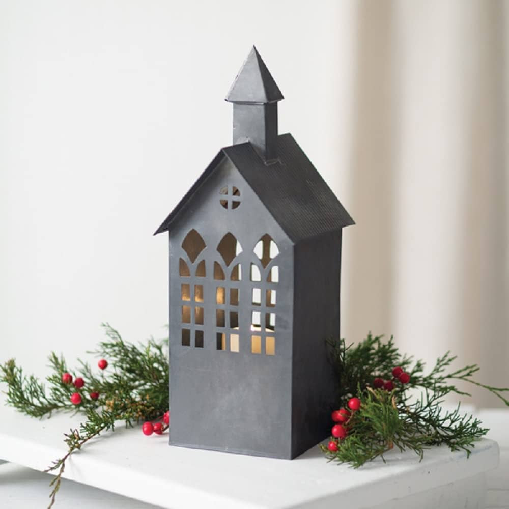 Galvanized Church Christmas Luminary | Amazon (US)