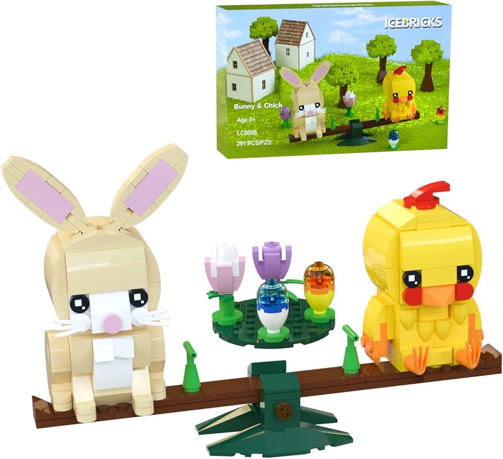 Nubee Easter Cute Bunny and Chick Building Set, Perfect for Easter Egg Basket Stuffers and Gifts,... | Amazon (US)