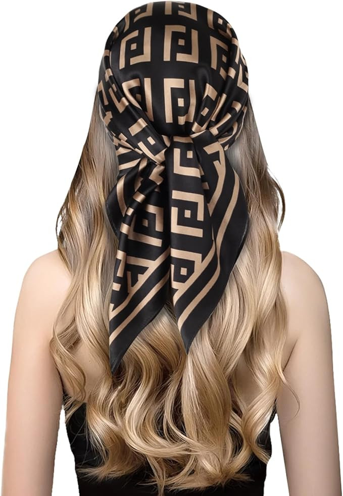 EXTREE 100% Pure Mulberry Silk Scarf Fashion Hair for Women Scarf Lightweight Square Neckerchief ... | Amazon (US)