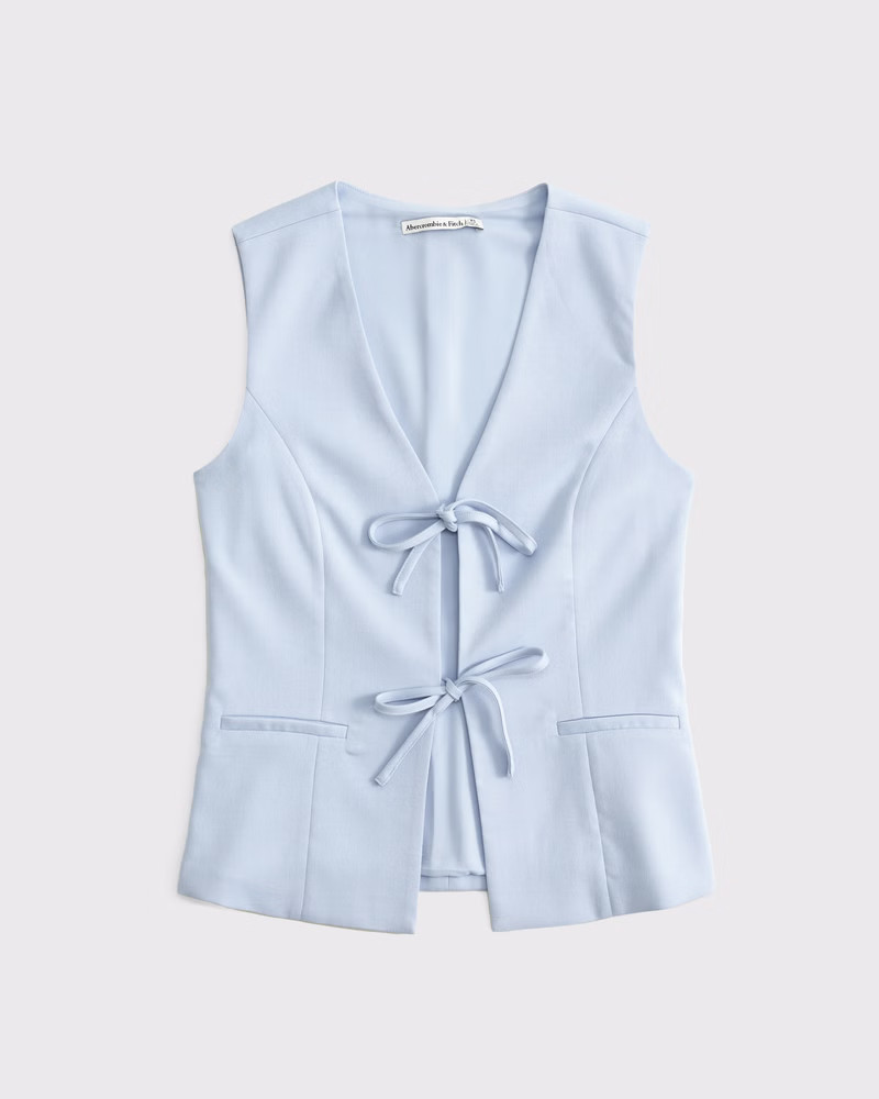 Tie-Front Tailored Vest | Abercrombie & Fitch (UK)
