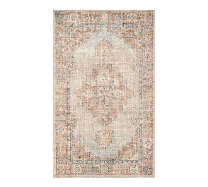 Finn Hand-Knotted Wool Rug, 8 x 10', Blue Multi | Pottery Barn (US)