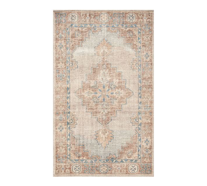 Finn Hand-Knotted Wool Rug, 8 x 10', Blue Multi | Pottery Barn (US)