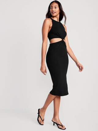 Sleeveless Twist-Front Midi Dress for Women | Old Navy (US)