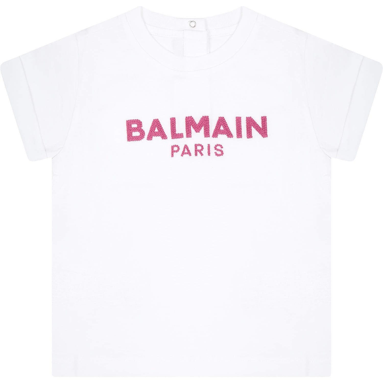 Balmain White T-shirt For Baby Girl With Logo | Italist.com US