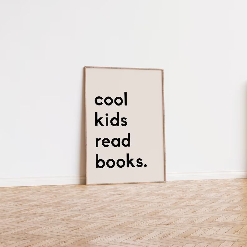 Beige Cool Kids Read Books Printable, Kids Reading Book, Playroom Wall Decor, Classroom Decor, Ho... | Etsy (US)