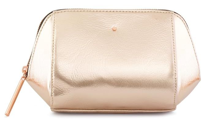 Rose Gold Metallic Cosmetic, Makeup, or Toiletry Bag Pouch for Travel and Organization - Made of ... | Amazon (US)
