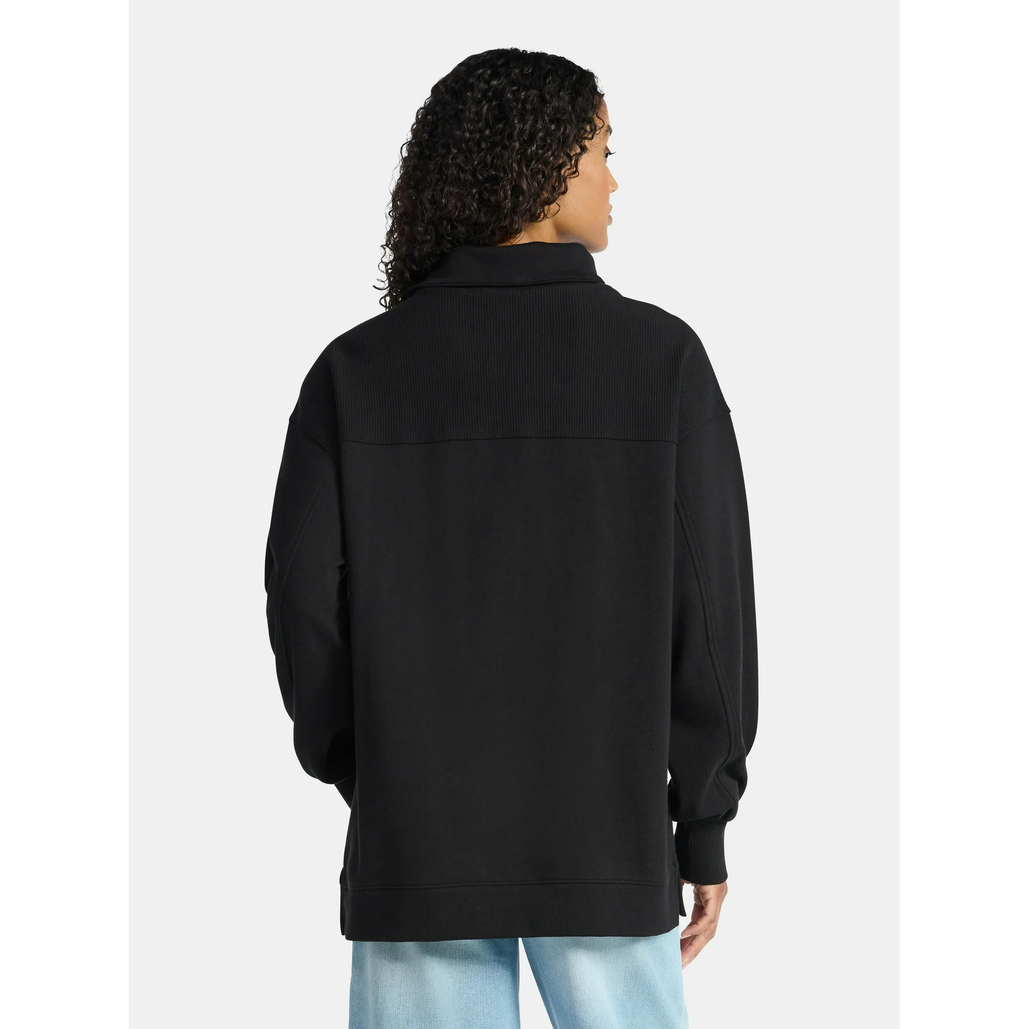 Time and Tru Women's Ottoman Ribbed Pullover Top with Long Sleeves, Size XS-XXXL | Walmart (US)