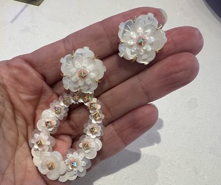 Mother's Day gift. 

These white floral earrings can be long or can be worn as studs! 

#mothersday #earrings #wedding 
#weddingguest 



#LTKSeasonal #LTKover40 #LTKstyletip
