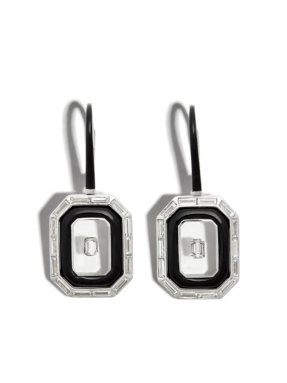 Nikos Koulis 18kt White Gold Universe Diamond And Enamel Drop Earrings - Farfetch | Farfetch Global
