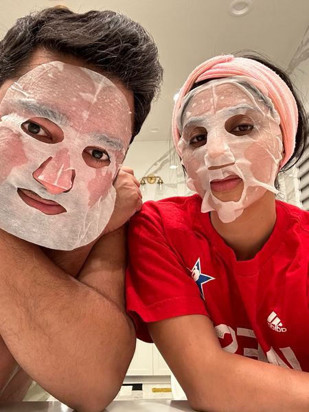 Sheet mask. Face mask on same. Japanese skincare. Korean skincare sheet mask. Bachelorette party trip essentials. Skincare lovers. Skincare on sale. Sephora sale. Radiance lifting and boosting hydration on your face. Couples activity. Skincare for couples. Couples spa day. Men’s skincare routine. Men’s beauty. Men’s face mask. Hydrating Skincare for guys. 

#LTKbeauty #LTKxSephora #LTKsalealert