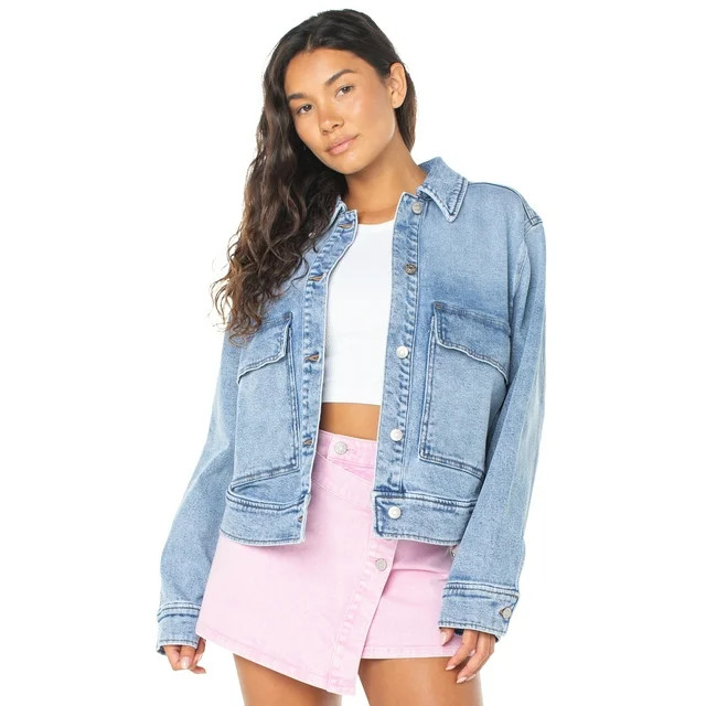 Celebrity Pink Oversize Denim Jacket | Walmart (US)