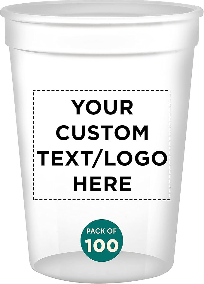 DISCOUNT PROMOS Personalized Plastic Cups + 12 oz Size + Disposable Party Design + Bulk Set (10, ... | Amazon (US)