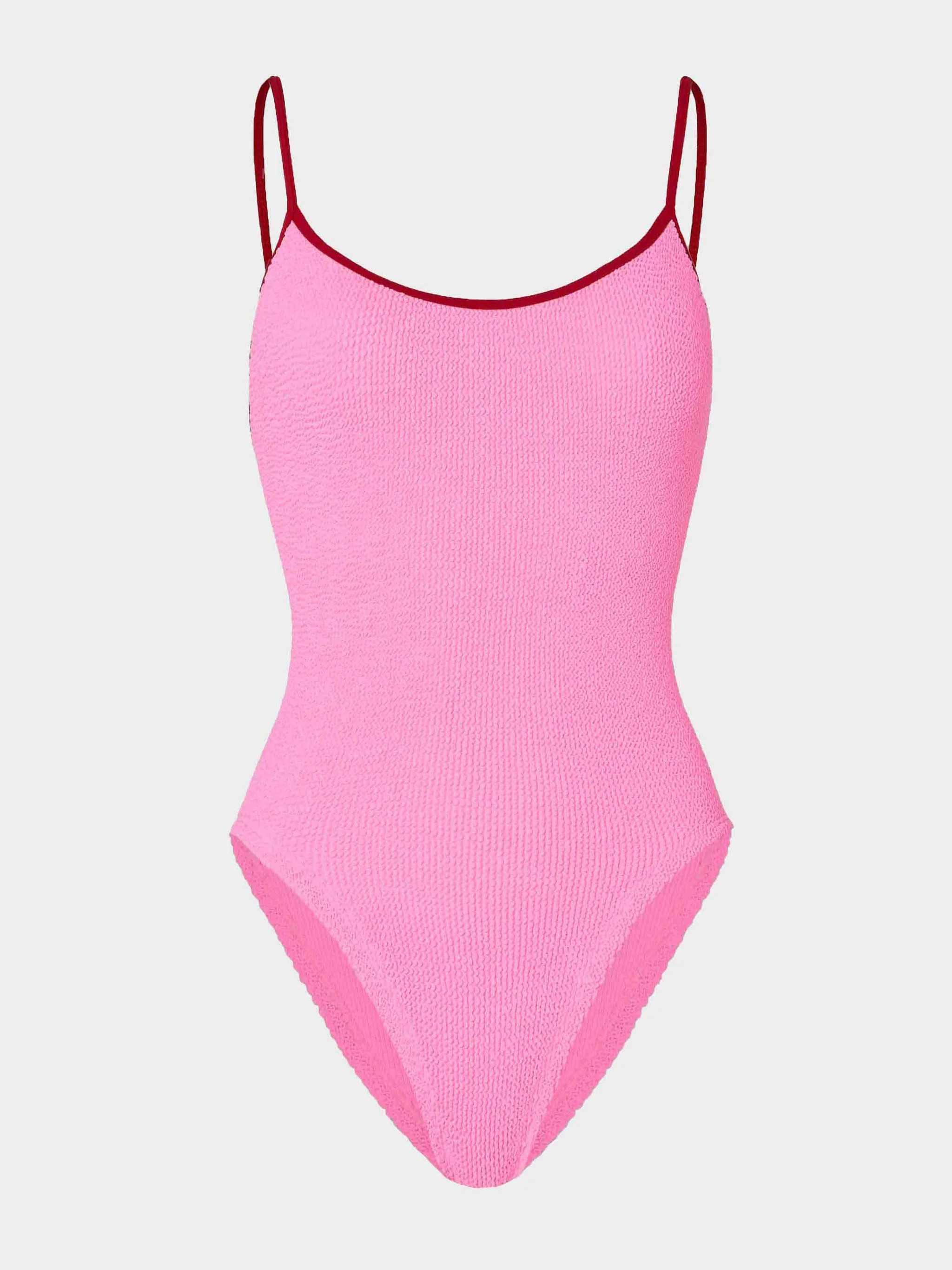 Pamela Swim Contrast - Bubblegum/Red | HUNZA G