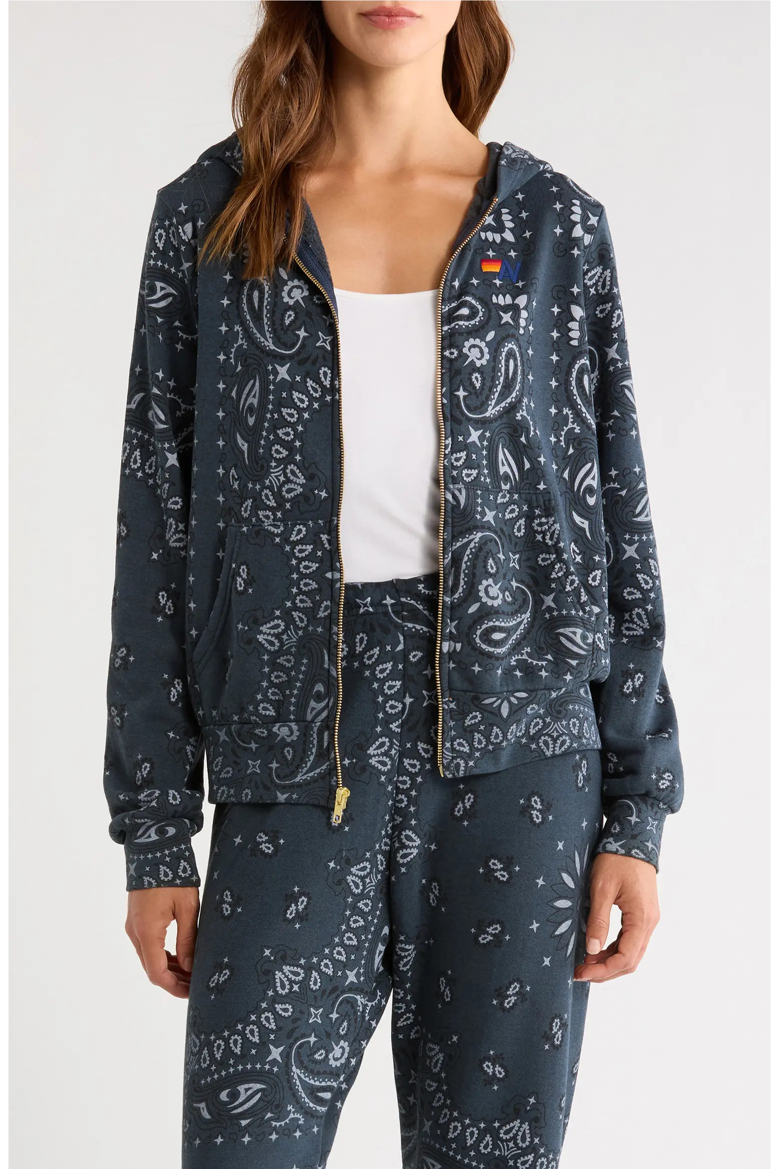 Aviator Nation Bandana Front Zip Hoodie (Women) | Nordstrom | Nordstrom