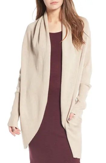 Women's Leith Easy Circle Cardigan, Size Large - Beige | Nordstrom