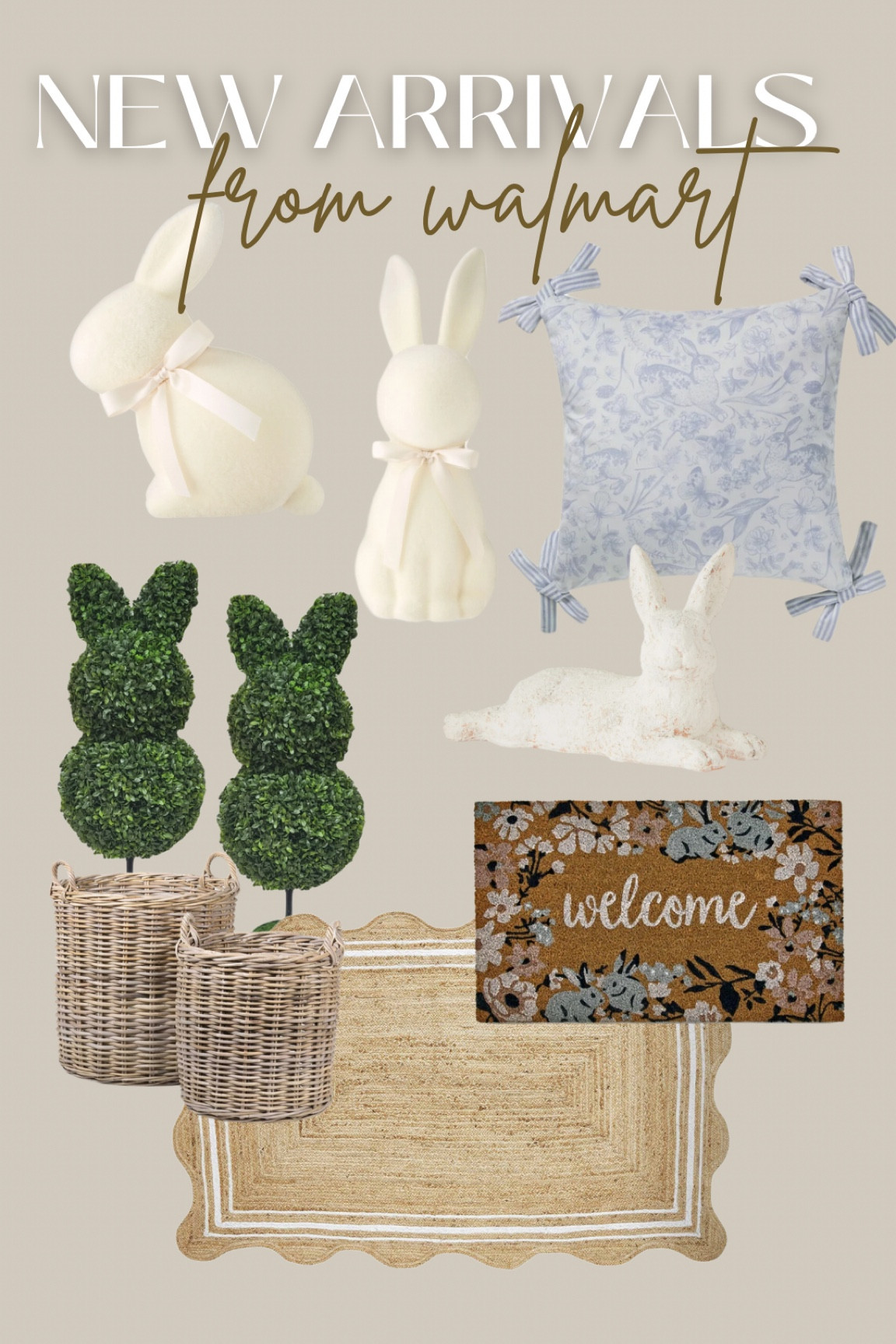 New spring arrivals at Walmart! Easter decor - bunny topiary’s , spring outdoor
Decor, flocked Easter bunnies, Easter decor; spring home 

#LTKFindsUnder50 #LTKSeasonal #LTKHome