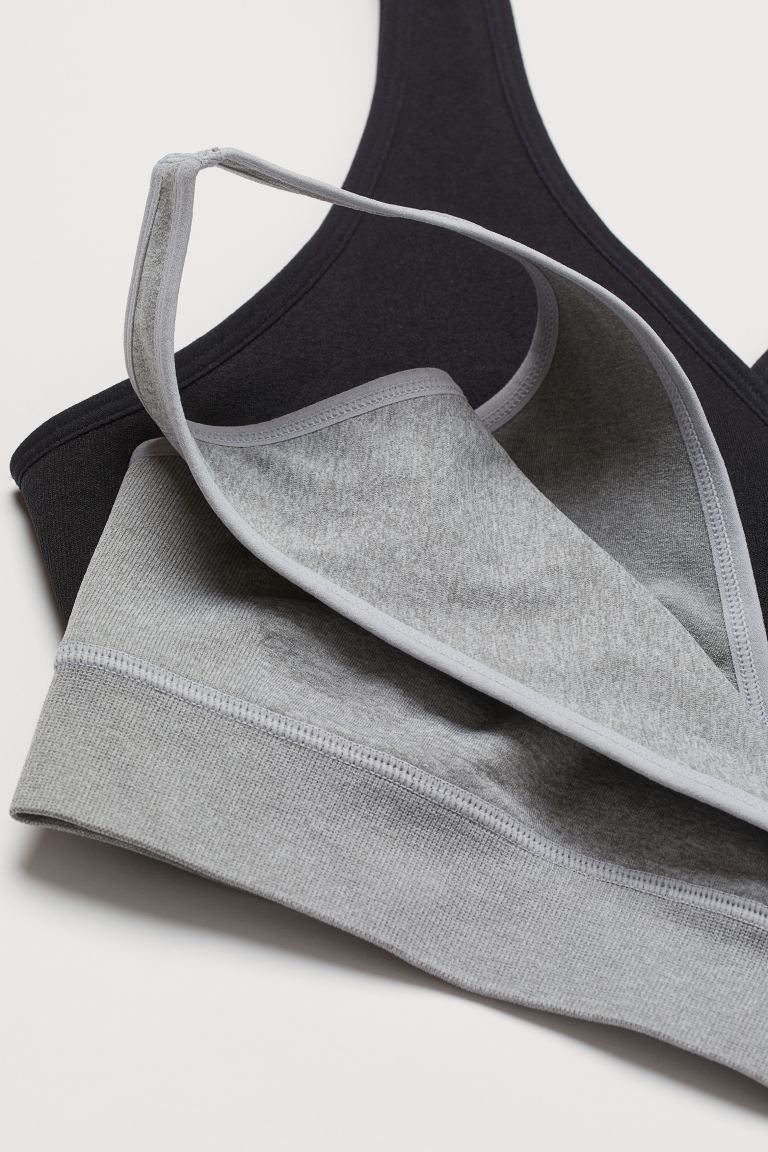 Soft-cup nursing bras in soft, stretch fabric. Lined cups and a wrapover front for easier nursing... | H&M (US + CA)