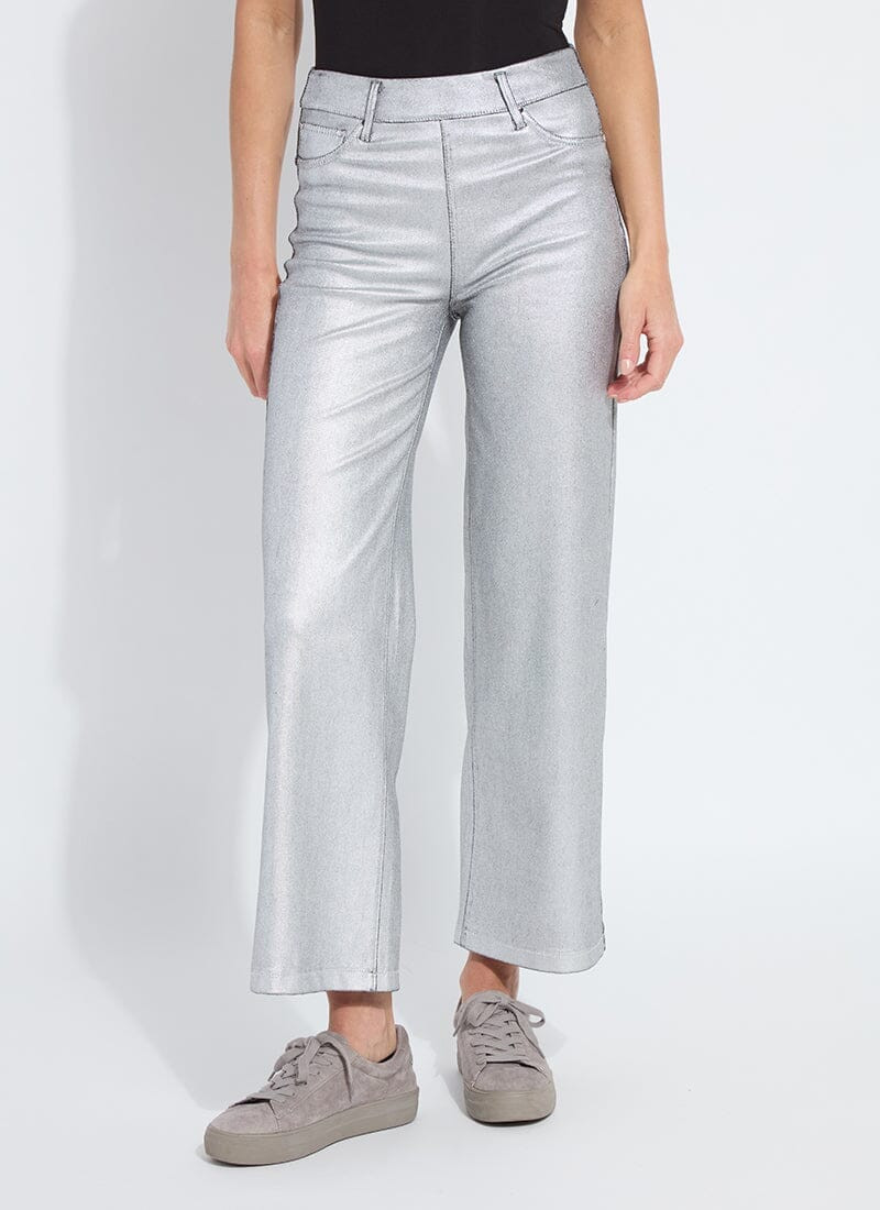 Metallic Coated Wide Leg Denim | Lysse NY