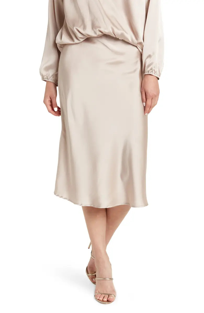 Solid Satin Midi Skirt | Nordstrom Rack