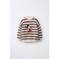Zara - Striped Mickey Mouse © Disney Knit Jumper - Brown-Blue - 5 Years (43,3 Inches) - Kids | Zara US