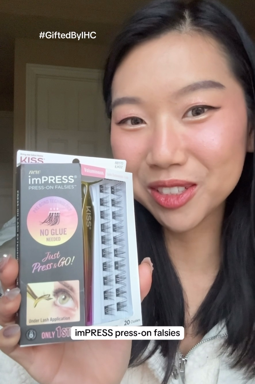 #GiftedByIHC don’t have time to glue on falsies before your party? impress falsies with self adhesive literally take me 30 seconds to apply

influenceher collective
hercampus
student creator 
microinfluencer collaborations
impress press on falsies 
impress voluminous kit falsies 
impress the no glue mani 
impress press on nails 
impress beauty 
impress self adhesive falsies
how to put on individual lashes 
how to put on lush clusters
how to put on impress falsies
how to put on impress lash kit

#LTKGiftGuide #LTKBeauty #LTKHoliday