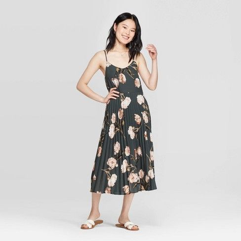 Women's Sleeveless Floral Print V-Neck Maxi Dress - A New Day™ Brown | Target