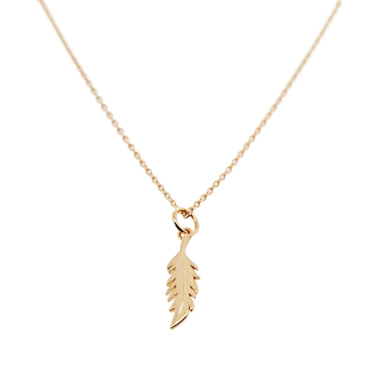 Vertical Flamingo Feather Necklace by Lindsey Gurk | Tiny Tags