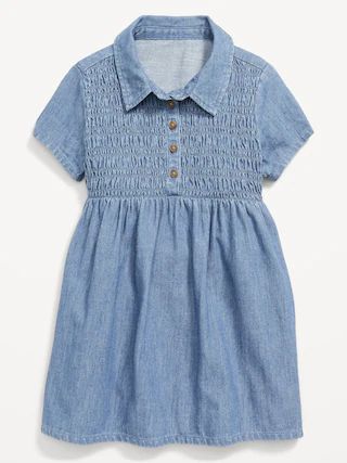 Chambray Smocked Shirt Dress for Toddler Girls | Old Navy (US)