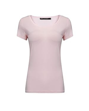 OThread & Co. Women's Short Sleeve T-Shirt Scoop Neck Basic Layer Stretchy Shirts | Amazon (US)