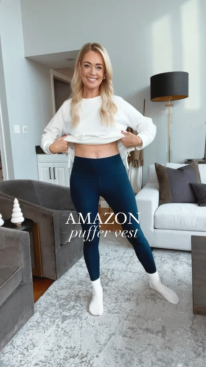 Amazon Puffer Vest // Wearing a small in sweatshirt & puffer vest and a 4 in leggings (everything fits true to size) // I’m wearing True Navy in leggings & Dusty Blue in vest

Winter outfits, puffer vest, belt bag, lululemon leggings, casual outfits, leggings outfit, cold weather outfits, winter boots

#LTKstyletip #LTKSeasonal #LTKfindsunder50