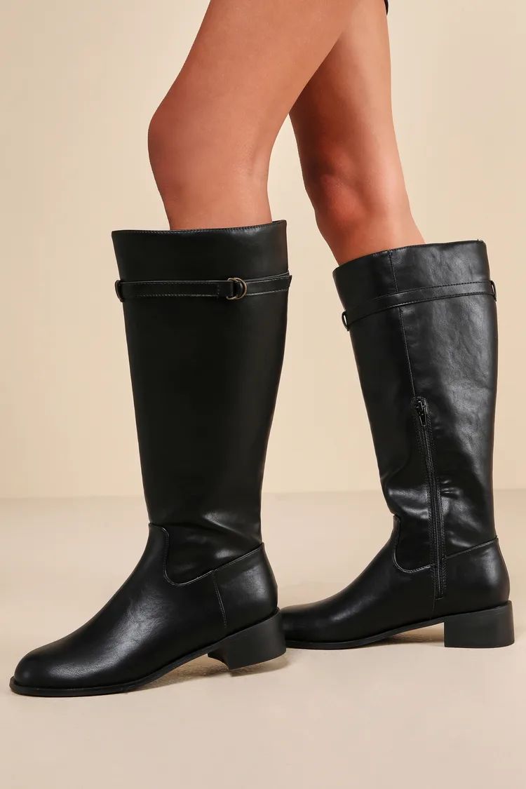 Cedrina Black Knee-High Boots | Lulus