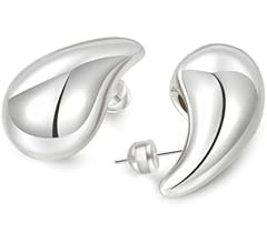 LOUMILEO Extra Large Drop Earring Dupes Hypoallergenic Chunky Gold Hoop Earrings Lightweight Wate... | Amazon (US)