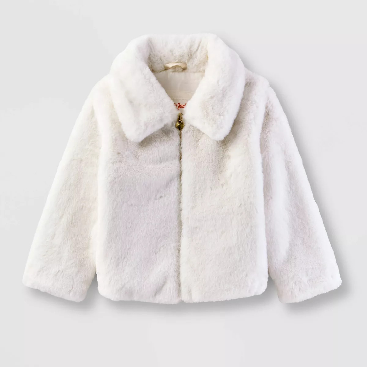 Toddler Girls' Faux Fur Jacket - Cat & Jack™ Cream | Target