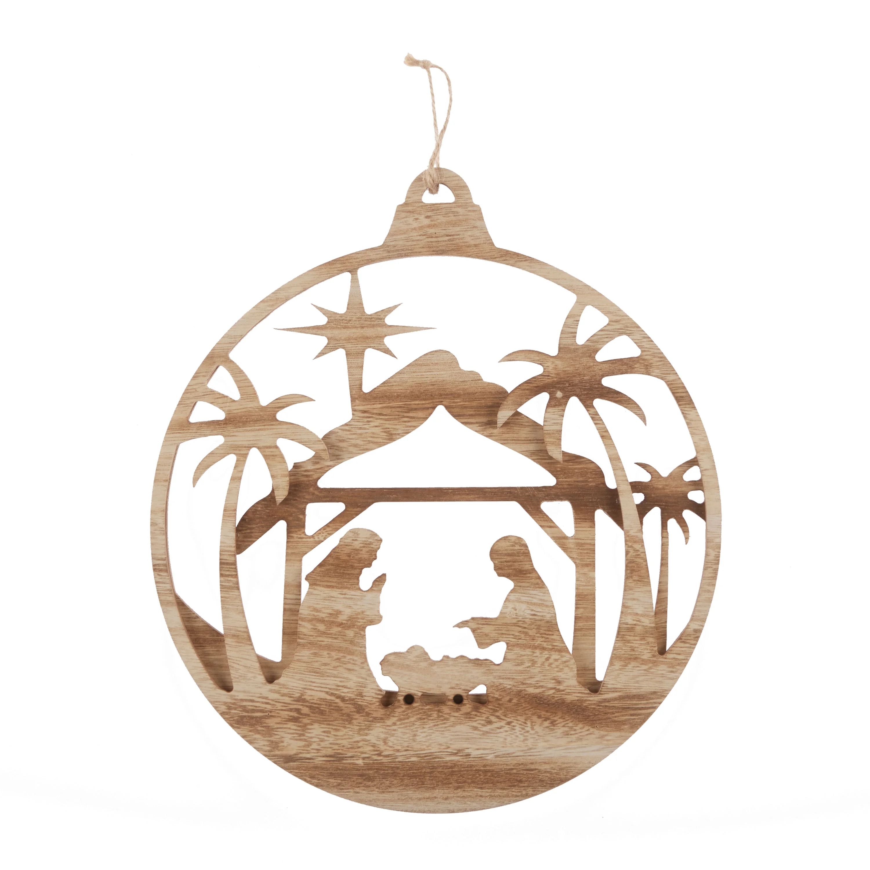 Holiday Time Laser Cut Nativity Scene Hanging Christmas Decoration, 11.5" | Walmart (US)