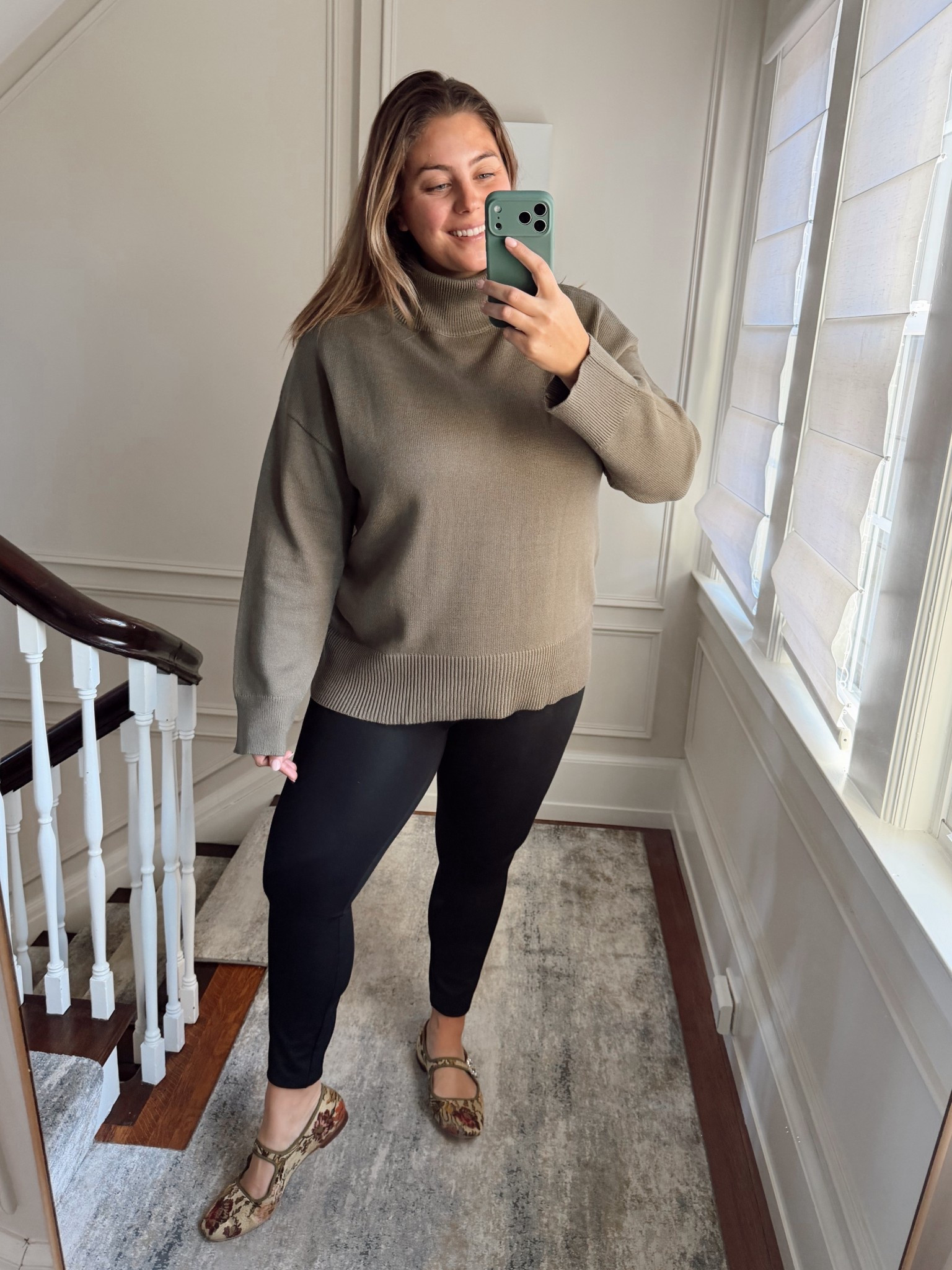 Thanksgiving outfit inspo - wearing size XXL in sweater (runs generous), 1X in leggings. Use CARALYN15 at Spanx. Use CARALYN20 at Shapermint. Bump-friendly, non-maternity outfit. 

#LTKPlusSize #LTKSeasonal #LTKBump