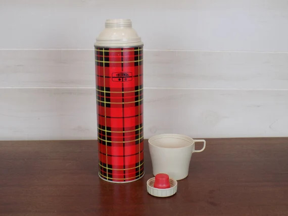 Vintage Red Plaid Thermos | Etsy | Etsy (US)