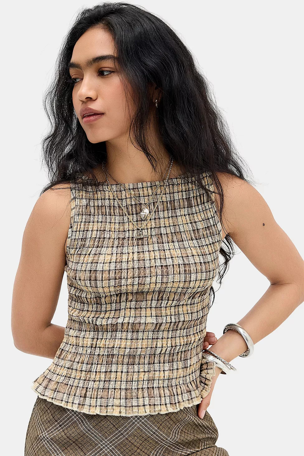 Daisy Street UO Exclusive Shirred Top | Urban Outfitters UK