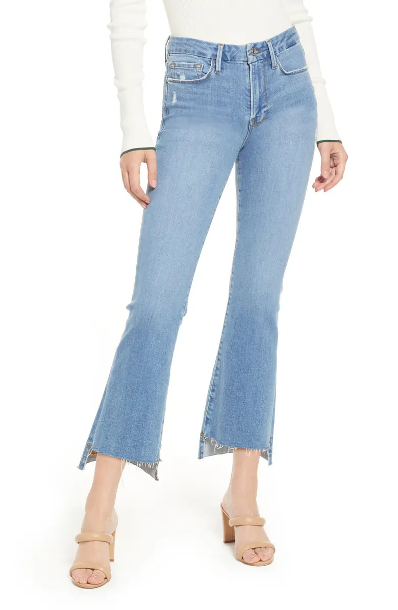 Le Crop Mini Boot Stagger Raw Hem Crop Bootcut Jeans | Nordstrom