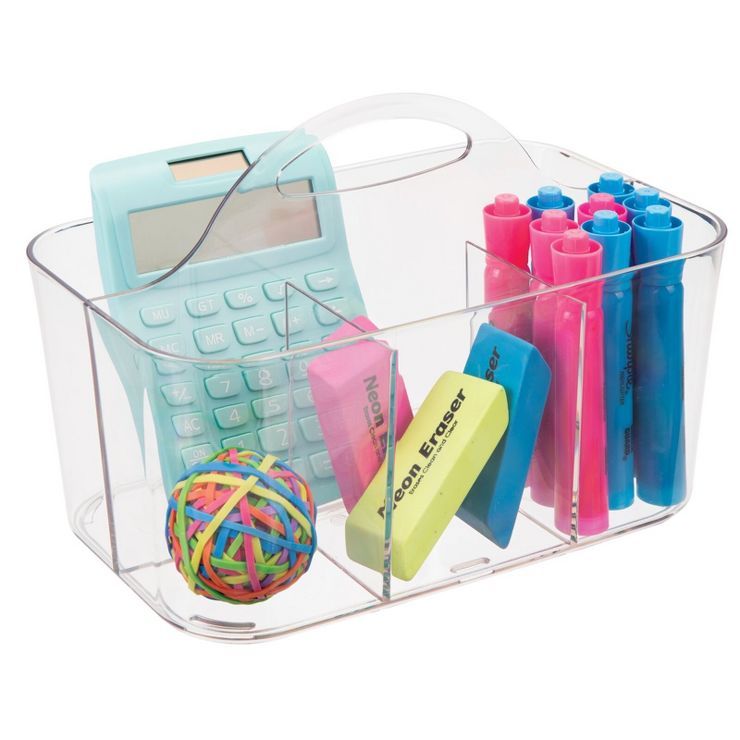mDesign Plastic Storage Caddy Tote for Desktop Office Supplies, Small | Target