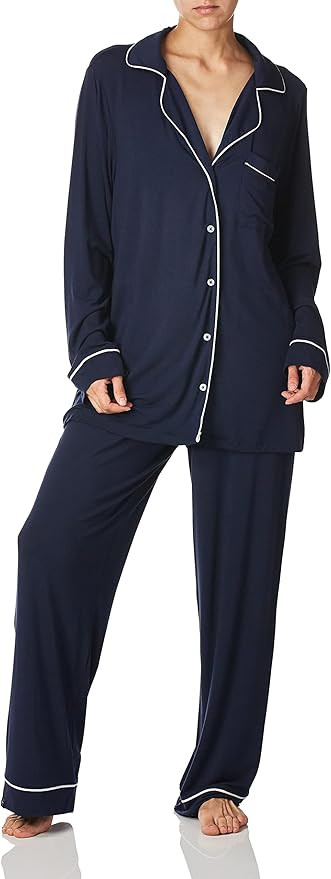 Barefoot Dreams womens Luxe Milk Jersey Piped Pajama Set | Amazon (US)