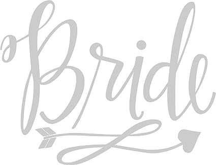 Bride Heat Transfer Iron on Stencils for Wedding (Silver) | Amazon (US)