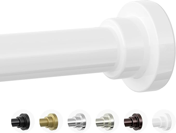 Shower Curtain Rod, 1" Diameter Heavy Duty Tension Shower Rod, Non Slip Adjustable 28-74 inch No ... | Amazon (US)