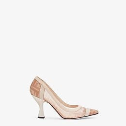 Colibrì in pink mesh and nude leather - PUMPS | Fendi | Fendi Online Store | Fendi