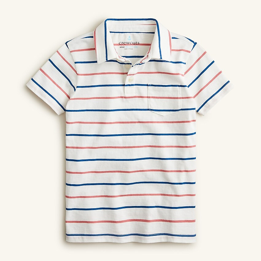 Boys' short-sleeve polo shirt in bright stripe | J. Crew US