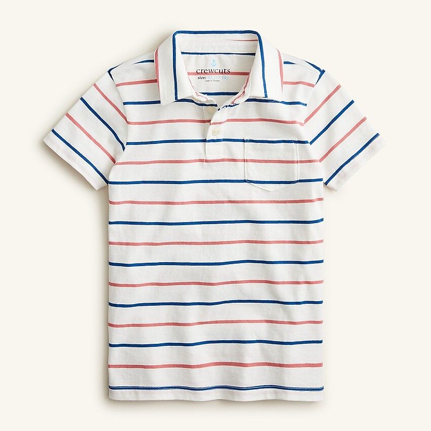Boys' short-sleeve polo shirt in bright stripe | J.Crew US